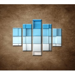 Obrazy na stenu - Modré kocky - 5dielny 100x80cm