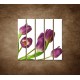 Obrazy na stenu - Fialové tulipány - 5dielny 100x100cm