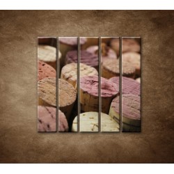 Obrazy na stenu - Korky od vína - 5dielny 100x100cm