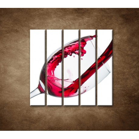 Obrazy na stenu - Červené víno - 5dielny 100x100cm