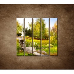 Obrazy na stenu - Zelený park - 5dielny 100x100cm