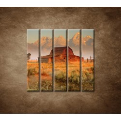 Obrazy na stenu - Stará stodola - 5dielny 100x100cm