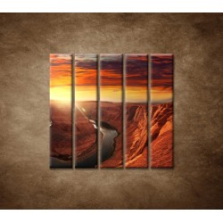 Obrazy na stenu - Západ slnka na horách - 5dielny 100x100cm