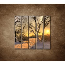 Obrazy na stenu - Krajina v zime - 5dielny 100x100cm