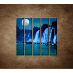 Obrazy na stenu - Nočné vodopády - 5dielny 100x100cm