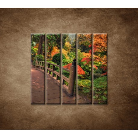 Obrazy na stenu - Jesenný park - 5dielny 100x100cm