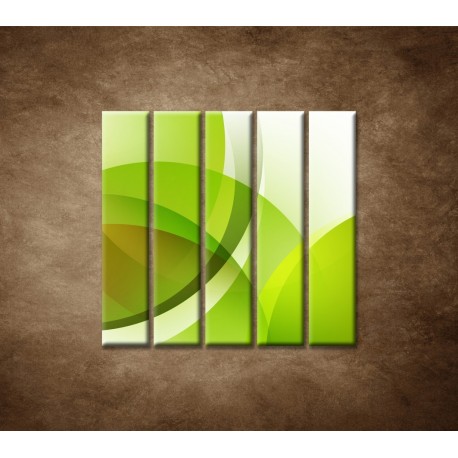 Obrazy na stenu - Zelená abstrakcia - 5dielny 100x100cm