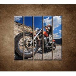 Obrazy na stenu - Motorkár - 5dielny 100x100cm