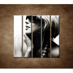Obrazy na stenu - Žena v okuliaroch - 5dielny 100x100cm