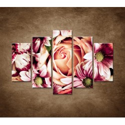 Obrazy na stenu - Kytica kvetov - 5dielny 150x100cm