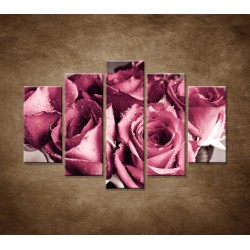 Obrazy na stenu - Kytica ruží - 5dielny 150x100cm