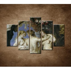 Obrazy na stenu - Reprodukcia - Rubens - Tri grácie - 5dielny 150x100cm