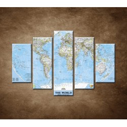 Obrazy na stenu - Politická mapa sveta - 5dielny 150x100cm