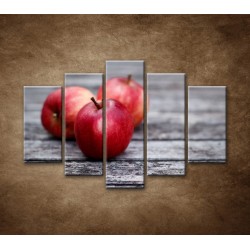 Obrazy na stenu - Červené jablká - 5dielny 150x100cm
