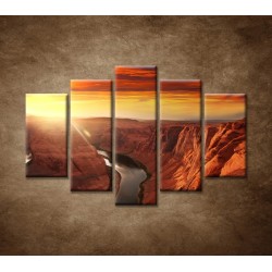 Obrazy na stenu - Západ slnka na horách - 5dielny 150x100cm