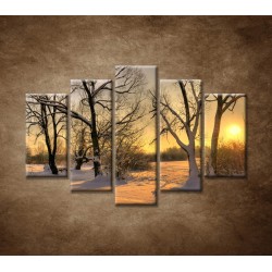 Obrazy na stenu - Krajina v zime - 5dielny 150x100cm