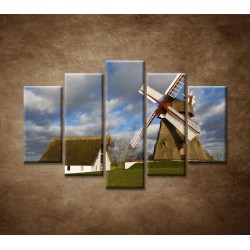 Obrazy na stenu - Veterný mlyn - 5dielny 150x100cm