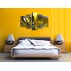 Obrazy na stenu - Žltá abstrakcia - 5dielny 150x100cm