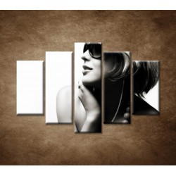 Obrazy na stenu - Žena v okuliaroch - 5dielny 150x100cm