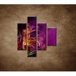Obrazy na stenu - Fialové kvety - 4dielny 80x90cm