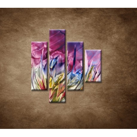 Obrazy na stenu - Abstraktný kvet - 4dielny 80x90cm