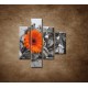Obrazy na stenu - Oranžová gerbera a kamene - 4dielny 80x90cm