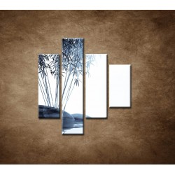 Obrazy na stenu - Bambus a kamene na vode - 4dielny 80x90cm