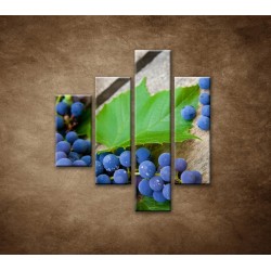 Obrazy na stenu - Modré hrozno - 4dielny 80x90cm