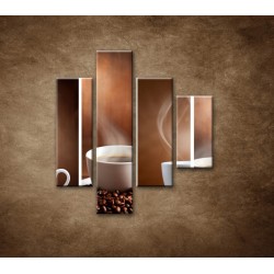 Obrazy na stenu - Šálka kávy - 4dielny 80x90cm