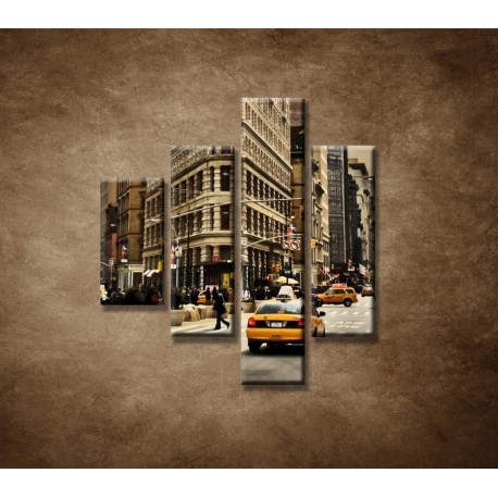 Obrazy na stenu - Žehlička - New York - 4dielny 80x90cm