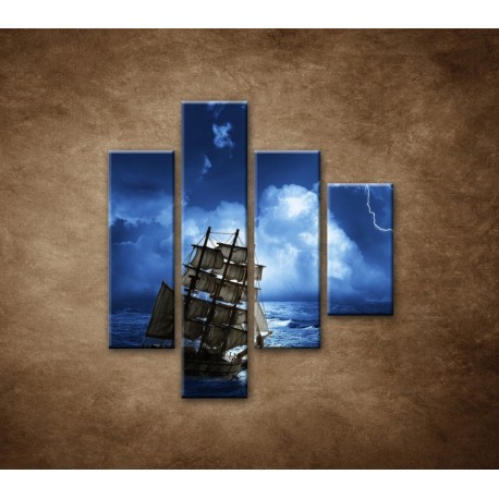 Obrazy na stenu - Búrka na mori - 4dielny 80x90cm