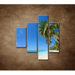 Obrazy na stenu - Pláž s palmami - 4dielny 80x90cm