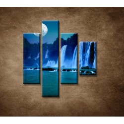 Obrazy na stenu - Nočné vodopády - 4dielny 80x90cm