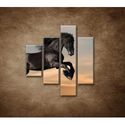 Obrazy na stenu - Skákajúci kôň - 4dielny 80x90cm