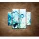 Obrazy na stenu - Kvapky vody na rastline - 4dielny 100x90cm