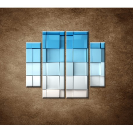 Obrazy na stenu - Modré kocky - 4dielny 100x90cm