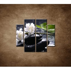 Obrazy na stenu - Sakura na kameni - 4dielny 100x90cm