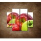 Obrazy na stenu - Červené a zelené jablká - 4dielny 100x90cm