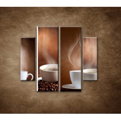 Obrazy na stenu - Šálka kávy - 4dielny 100x90cm
