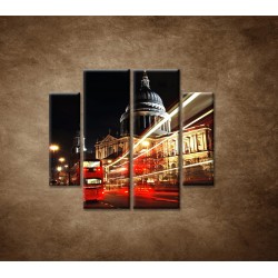 Obrazy na stenu - Nočný Londýn - 4dielny 100x90cm