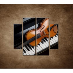 Obrazy na stenu - Husle a klavír - 4dielny 100x90cm