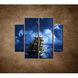 Obrazy na stenu - Búrka na mori - 4dielny 100x90cm