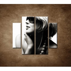 Obrazy na stenu - Žena v okuliaroch - 4dielny 100x90cm