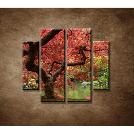Obrazy na stenu - Japonský javor - 4dielny 100x90cm
