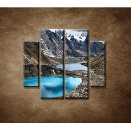 Obrazy na stenu - Tri lagúny - 4dielny 100x90cm