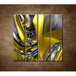 Obrazy na stenu - Žltá abstrakcia - 4dielny 120x120cm