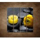 Obrazy na stenu - Žltá sviečka a kvet - 4dielny 120x120cm