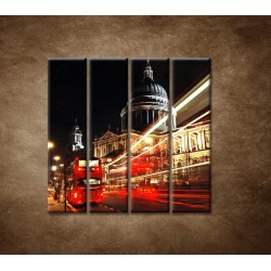 Obrazy na stenu - Nočný Londýn - 4dielny 120x120cm