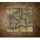 Obrazy na stenu - Antická mapa sveta r.1570 - 4dielny 120x120cm
