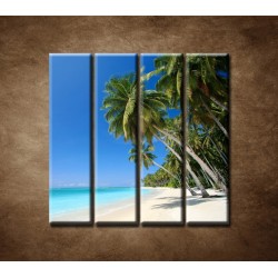 Obrazy na stenu - Pláž s palmami - 4dielny 120x120cm
